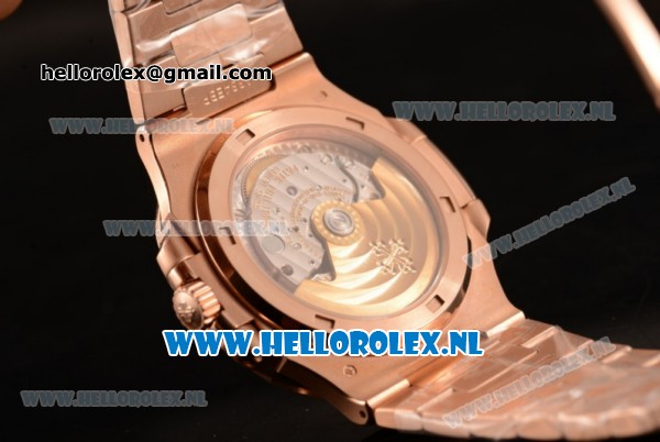 Patek Philippe Nautilus Miyota 9015 Automatic Rose Gold Case with Brown Dial and Rose Gold Bracelet - 1:1 Original - Click Image to Close